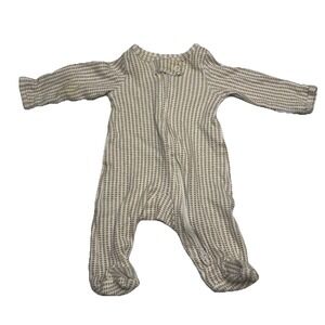 Carters Child of Mine Preemie Footed Sleeper Tan Geometric Print Cotton Zipper